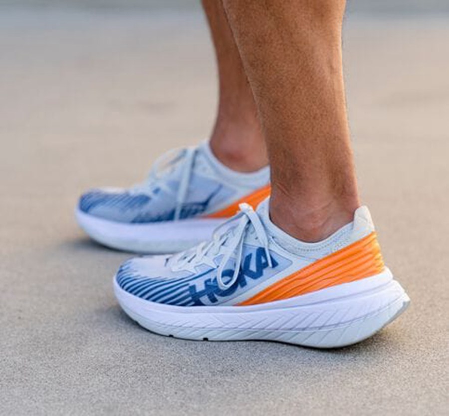 Hoka One One ランニングシューズ レディース 白/青 - カーボンX SPE - ZJ4893201